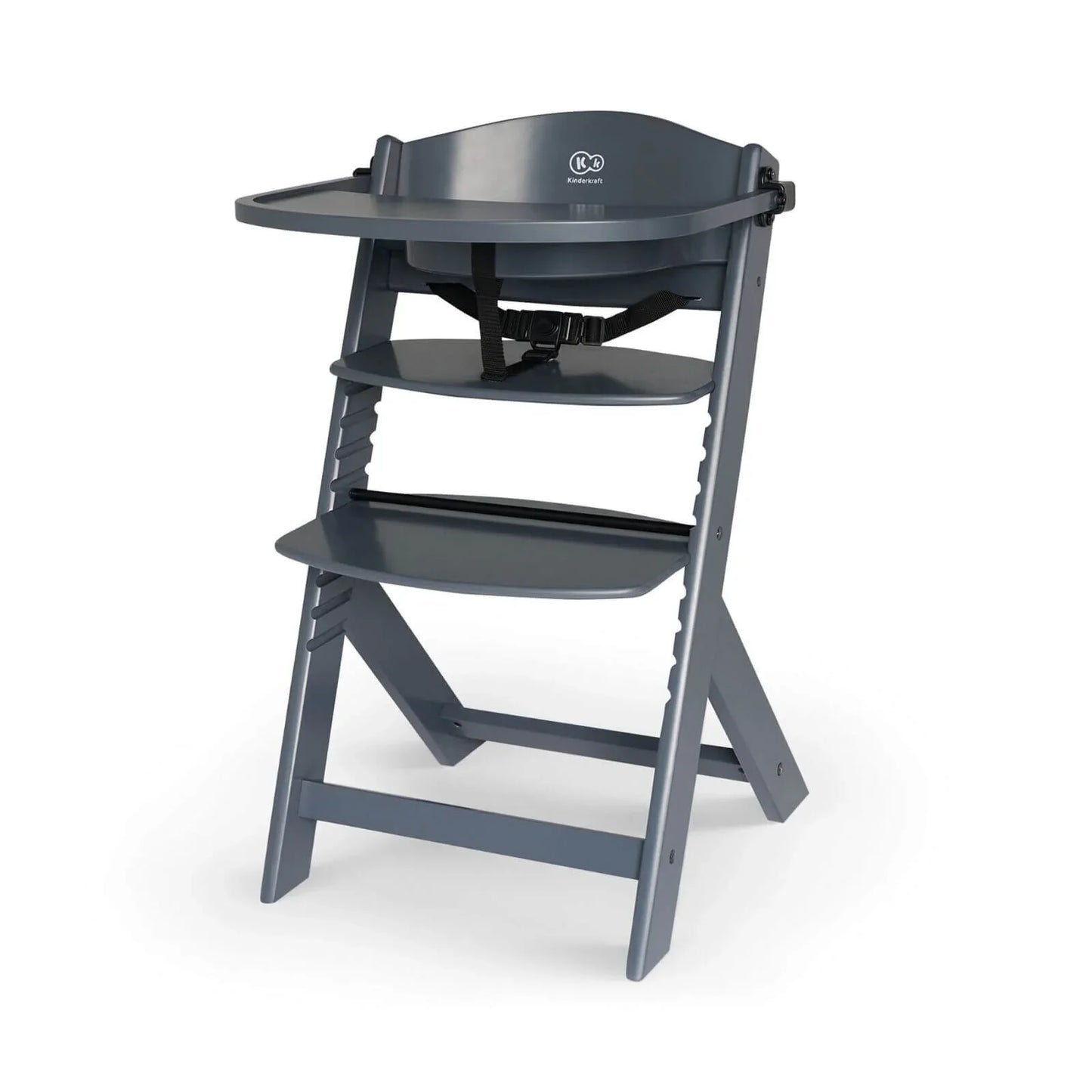 Kinderkraft Enock Wooden Highchair - Full Grey