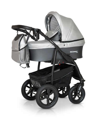 Sonic PRO carrycot seat mode in silver suitable for toddlers