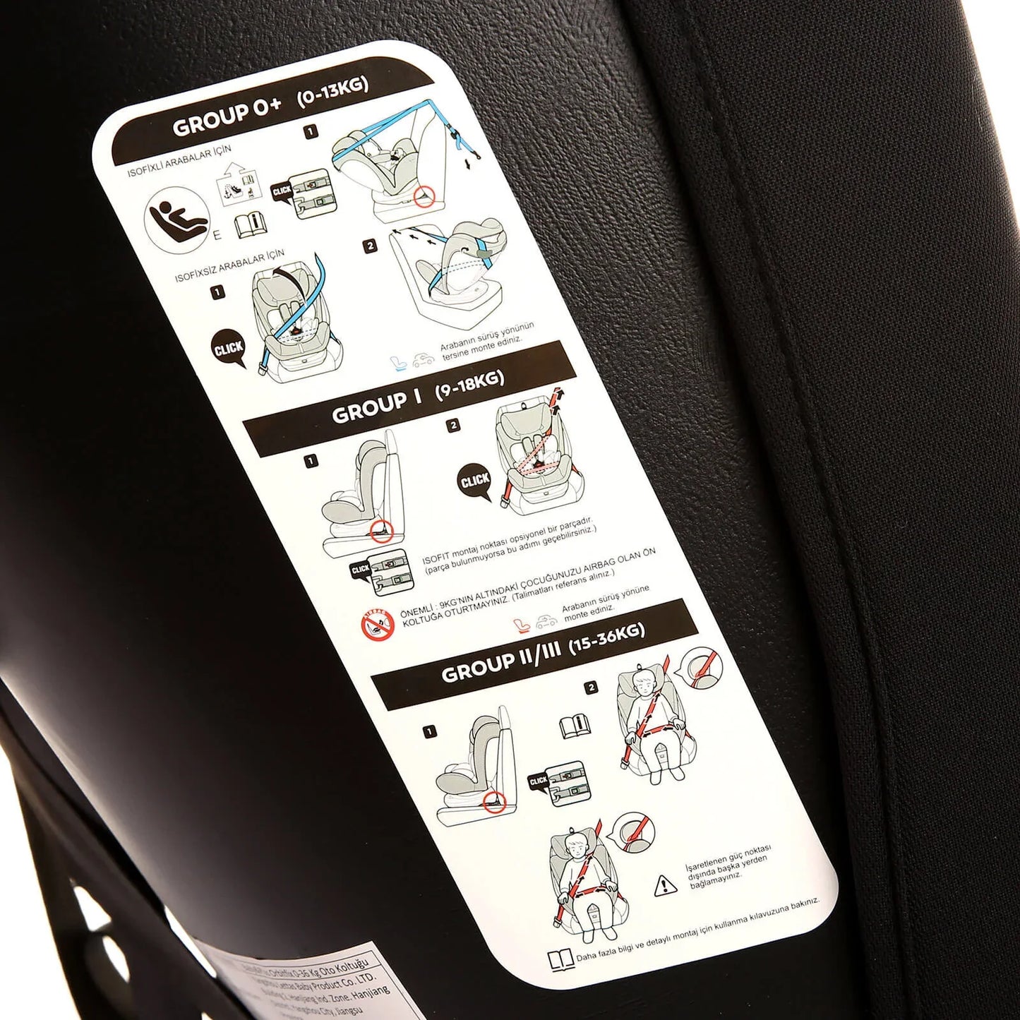 baby plus Orbitfix Group 0+/1/2/3 (Birt to 12 Years) Car Seat - Black Red