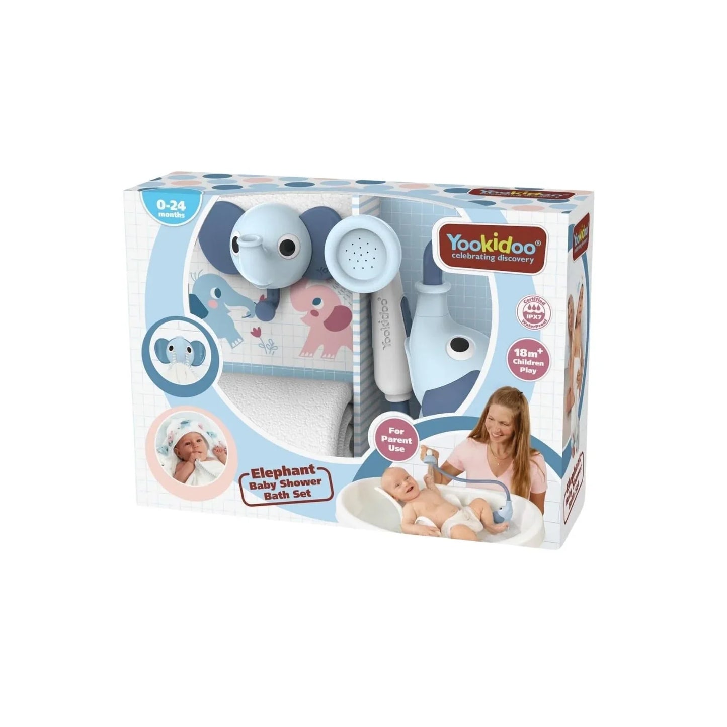 Yookidoo Baby Shower Gift Set Elephant - Cloudy Blue