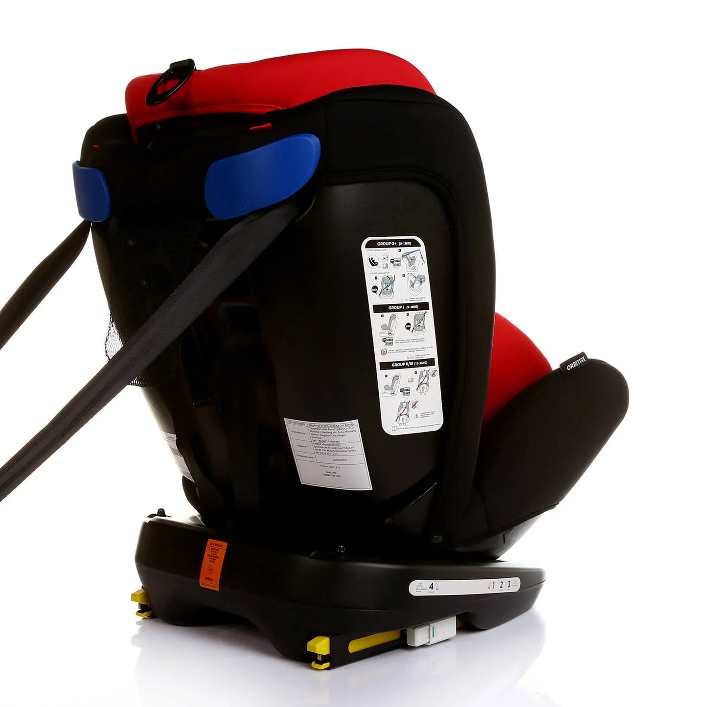 baby plus Orbitfix Group 0+/1/2/3 (Birt to 12 Years) Car Seat - Black Red