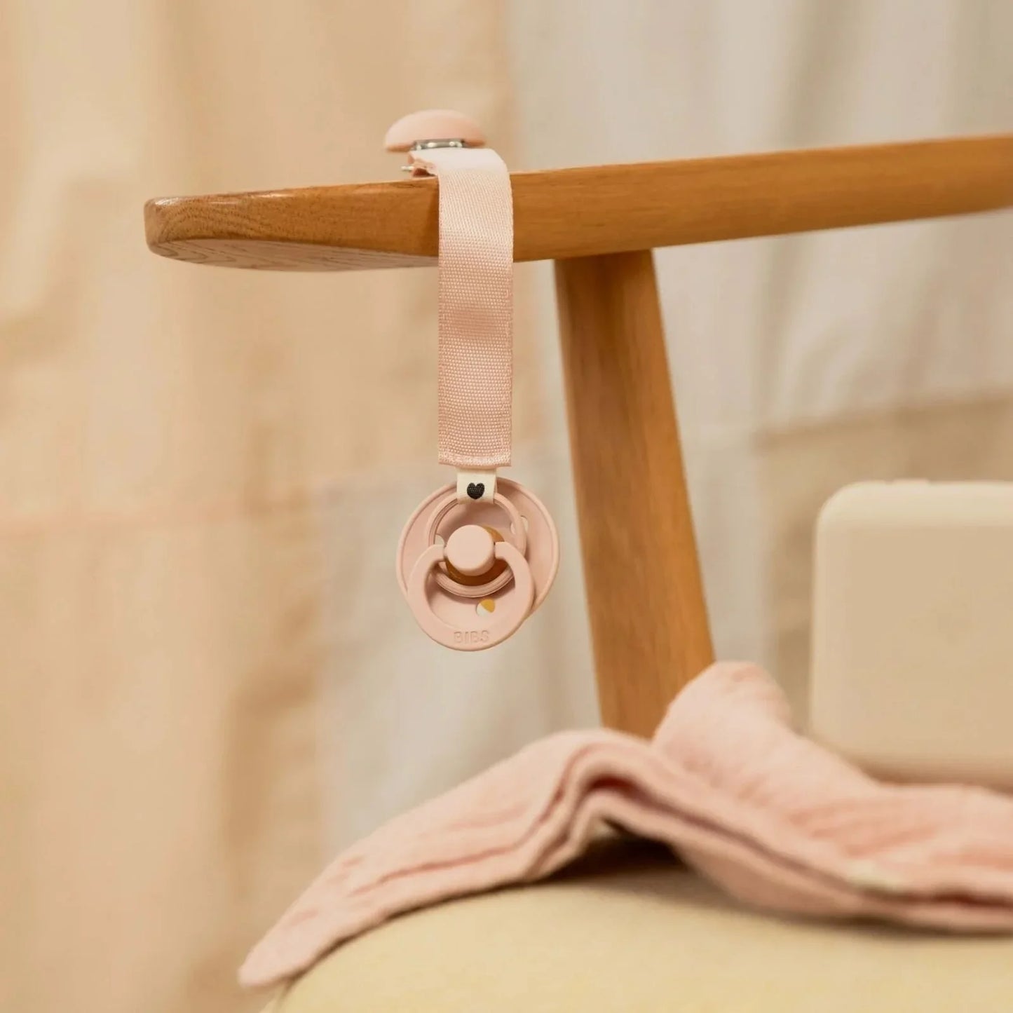 BIBS Soother Clip Ribbon - Blush