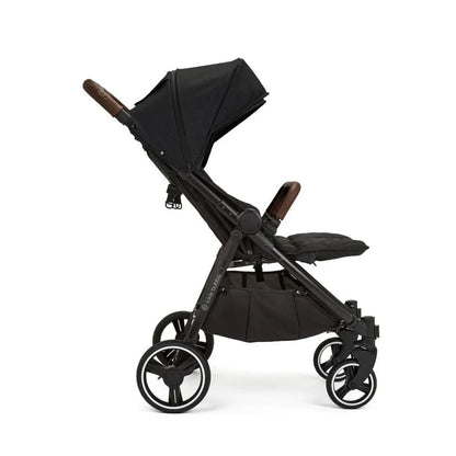 Black stroller on a white background