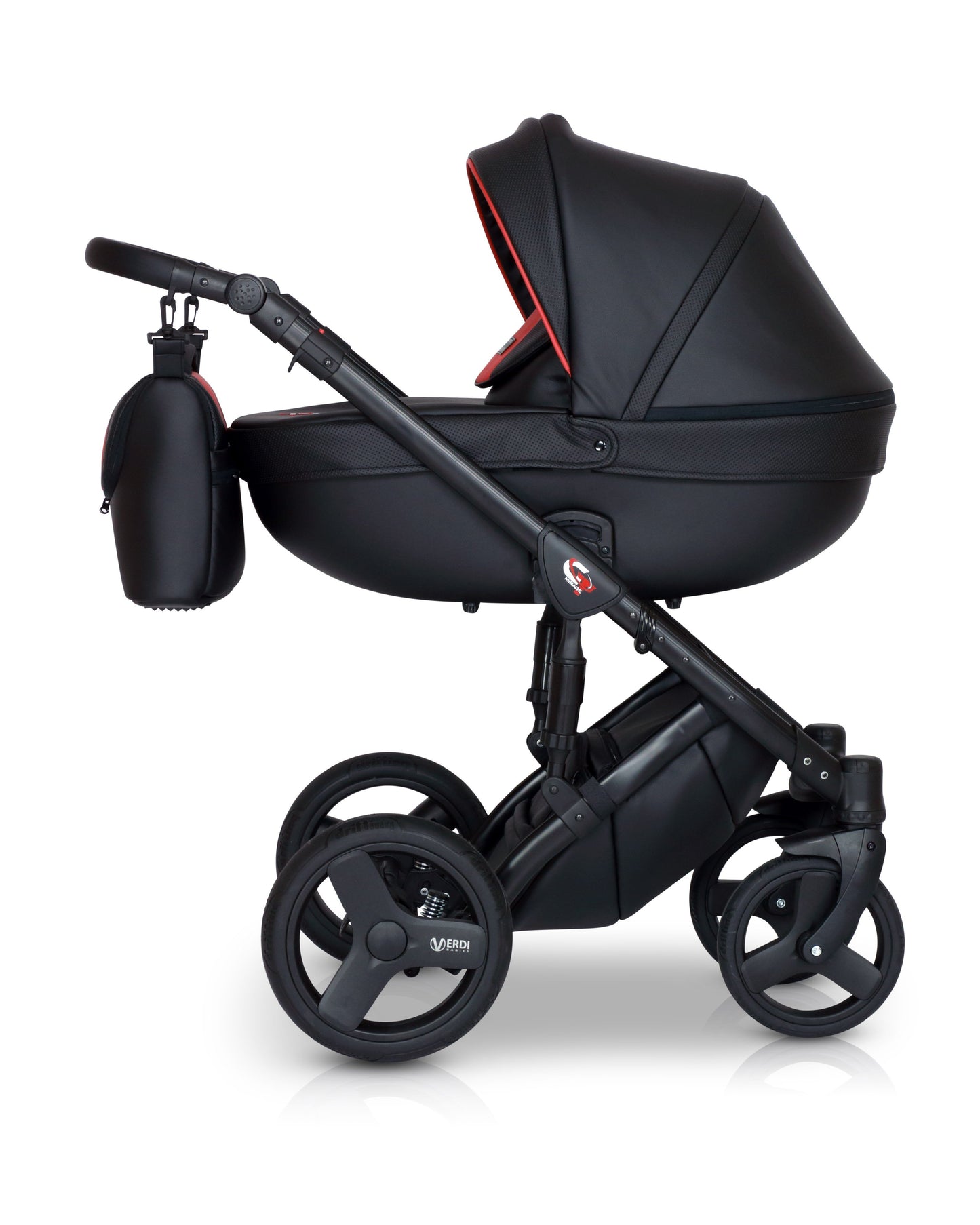 3 in 1 Pushchair in black and red | carrycot for newborn baby