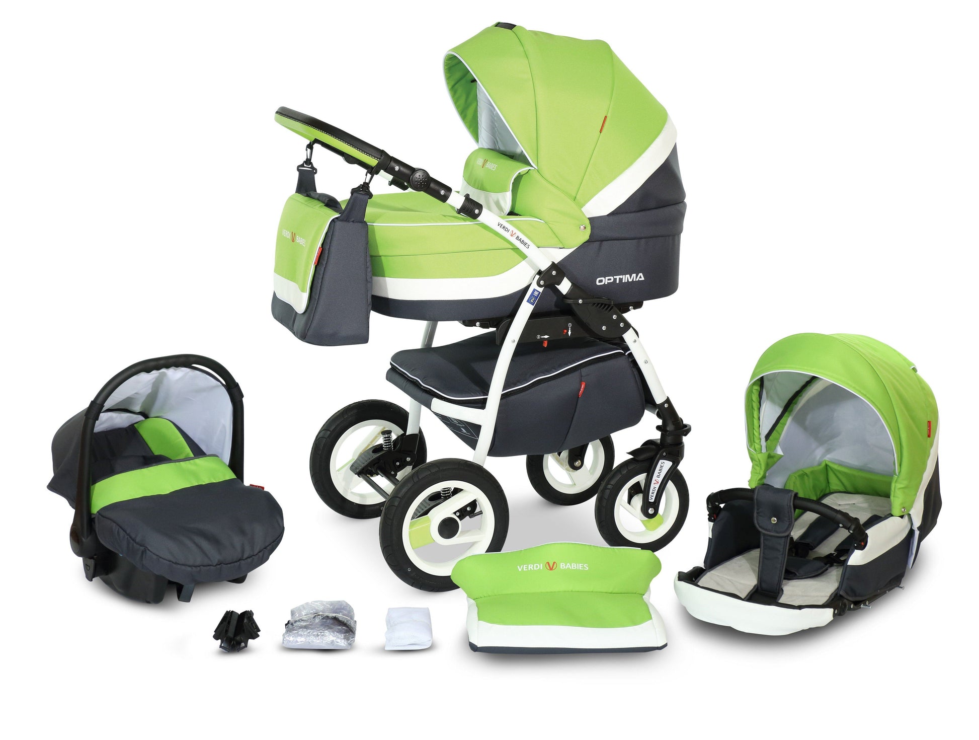 Buggy 3in1 Travel system with car seat OPTIMA Eco line – Bello Babies